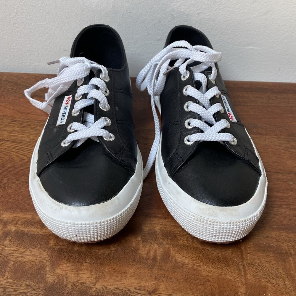 Superga Black Leather Sneakers - Picture 4 of 10